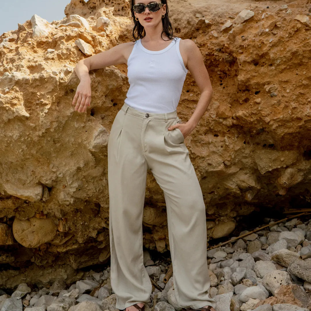 pantalones algodón orgánico mujer