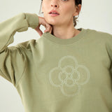 Sudadera Flor Verde
