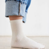 Rippsocken Cremefarben